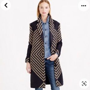 J.Crew French Tweed Coat in Navy Heather Saddle